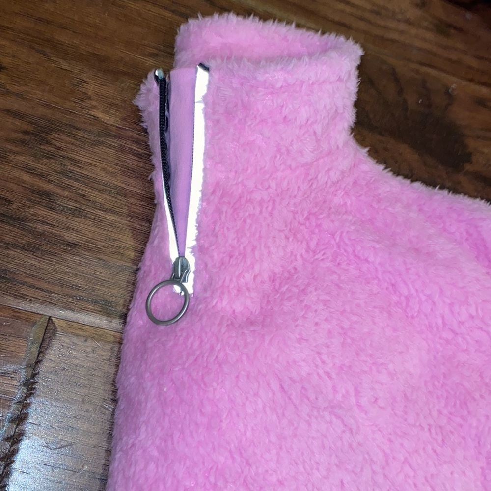 Ideology pullover sweater longsleeve furry soft mock collar jacket pink S (7/8) - Picture 11 of 11